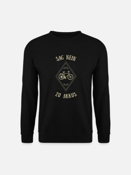 Fahrrad Akku Rad Natur radeln lustig humor - Unisex Pullover - Schwarz