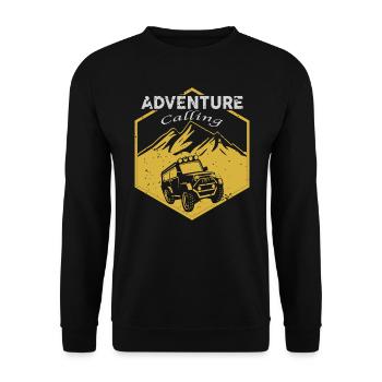 Offroad Aventure Calling, 4x4, SUV - Unisex Sweatshirt - black - Front - Alina (178cm) & Michal (187cm)
