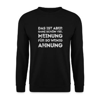 Beaucoup d’opinion peu d’intuition ironie sarcastique - Sweat-shirt Unisexe - noir - Devant - Alina (178cm) & Michal (187cm)