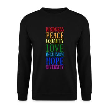 lgbtq, lgbt, gay pride, gay, arc-en-ciel, pride - Sweat-shirt Unisexe - noir - Devant - Alina (178cm) & Michal (187cm)
