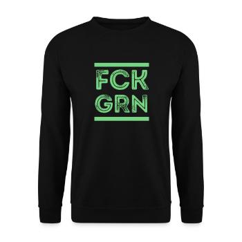 Politik Freiheit Grüne Sozialismus wählen fck grn - Unisex Pullover - Schwarz - Vorne - Alina (178cm) & Michal (187cm)