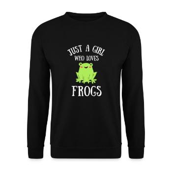 Frosch tiere frösche Quak lustig grün natur - Unisex Pullover - Schwarz - Vorne - Alina (178cm) & Michal (187cm)