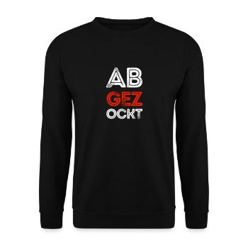 Fernsehen GEZ Propaganda Geld zwangsgebühr politik - Unisex Pullover - Schwarz - Vorne - Alina (178cm) & Michal (187cm)