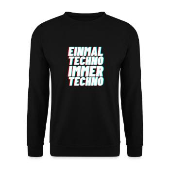 Techno electro Musik club rave geschen - Unisex Pullover - Schwarz - Vorne - Alina (178cm) & Michal (187cm)