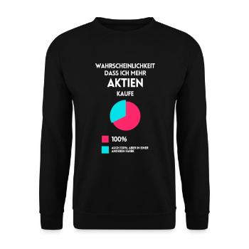 Aktien Dividende lustige sprüche Vermögen finanzen - Unisex Pullover - Schwarz - Vorne - Alina (178cm) & Michal (187cm)