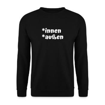 Genderstern Feminismus LGBT maskulinum sprache - Unisex Pullover - Schwarz - Vorne - Alina (178cm) & Michal (187cm)