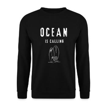 mer soleil surfboard surfing surfing cadeau - Sweat-shirt Unisexe - noir - Devant - Alina (178cm) & Michal (187cm)