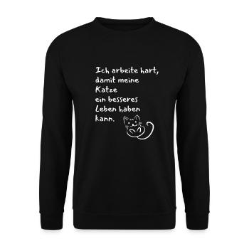 Katze Perser Siamkatze hauskatze kater lustig witz - Unisex Pullover - Schwarz - Vorne - Alina (178cm) & Michal (187cm)