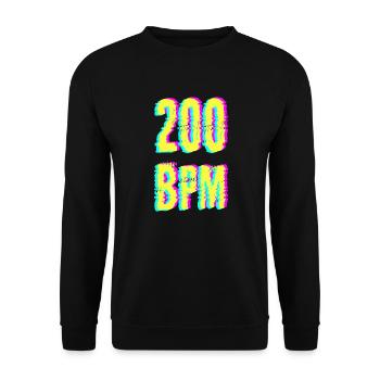 techno rave bpm dj festival electro hardstyle - Unisex Pullover - Schwarz - Vorne - Alina (178cm) & Michal (187cm)