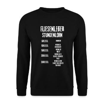 Fliesenleger - Unisex Pullover - Schwarz - Vorne - Alina (178cm) & Michal (187cm)