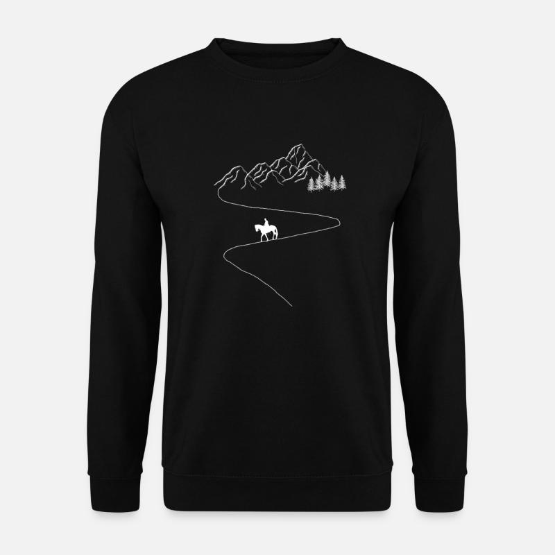 reiten berge natur pferdefreunde wettreiten pony - Unisex Pullover - Schwarz