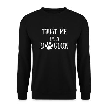 Dogtor hunde süß flauschig tierarzt humor lustig - Unisex Pullover - Schwarz - Vorne - Alina (178cm) & Michal (187cm)