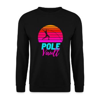 Stabhochsprung leichtathletik sport fitness retro - Unisex Pullover - Schwarz - Vorne - Alina (178cm) & Michal (187cm)
