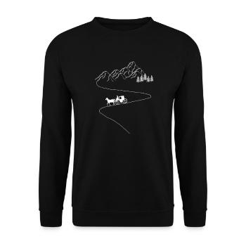 Kutscher kutsche zugtier fahrzeug romantisch - Unisex Pullover - Schwarz - Vorne - Alina (178cm) & Michal (187cm)