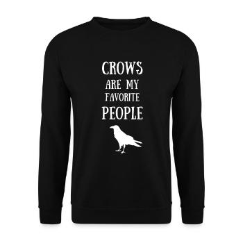 Raven bird crow beak fly gift - Unisex Sweatshirt - black - Front - Alina (178cm) & Michal (187cm)