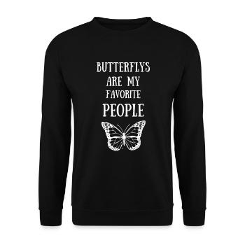 schmetterling falter flügel insekten - Unisex Pullover - Schwarz - Vorne - Alina (178cm) & Michal (187cm)