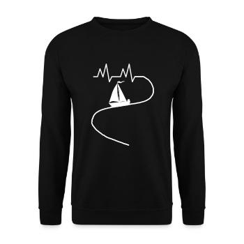 boat sailing ship sayings hobby sailing ship harbor - Unisex Sweatshirt - black - Front - Alina (178cm) & Michal (187cm)