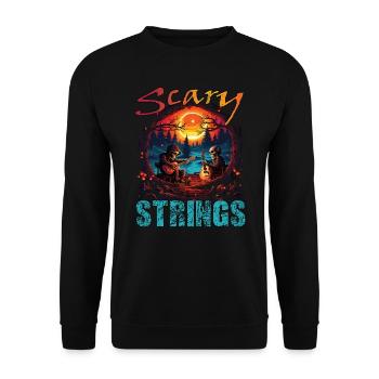 Halloween Guitar Teacher Camping Skull Gothic - Unisex Sweatshirt - black - Front - Alina (178cm) & Michal (187cm)