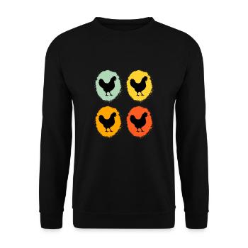 Poulets, Drôle De Poulet, Amateur De Poulets, Ferme - Sweat-shirt Unisexe - noir - Devant - Alina (178cm) & Michal (187cm)