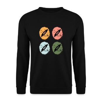 Espace, Astronaute, Galaxie, Planètes, Étoiles - Sweat-shirt Unisexe - noir - Devant - Alina (178cm) & Michal (187cm)