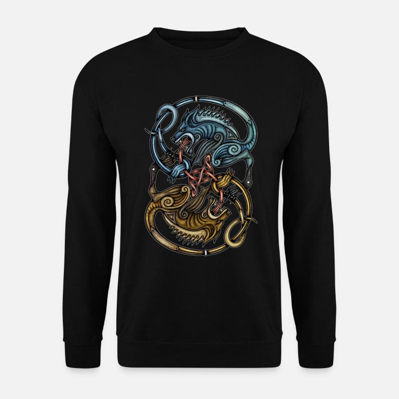 Wikinger Wölfe - Unisex Pullover - Schwarz