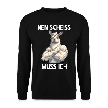 Alpaca Lama Andes South America I have to fuck - Unisex Sweatshirt - black - Front - Alina (178cm) & Michal (187cm)