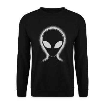 Alien Face - Unisex Sweatshirt - black - Front - Alina (178cm) & Michal (187cm)