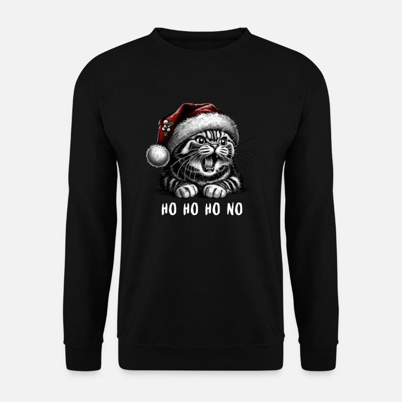 Hissing Santa Kitten - Unisex Sweatshirt - black