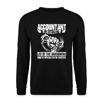 Accountant Led By The Unknown - Unisex Sweatshirt - black - Front - Alina (178cm) & Michal (187cm)