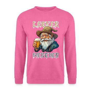 Lecker Bierchen X Zauberer mit Bier lustiges - Unisex Pullover - Pink - Vorne
