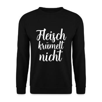 Fleisch krümelt nicht - Unisex Pullover - Schwarz - Vorne - Alina (178cm) & Michal (187cm)