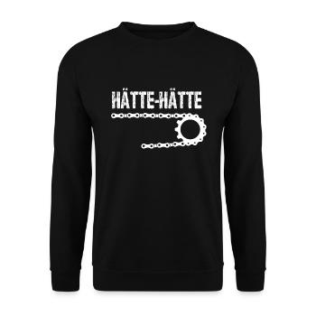 Hätte Hätte Fahrradkette - Unisex Pullover - Schwarz - Vorne - Alina (178cm) & Michal (187cm)