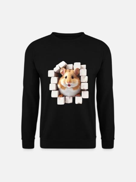Hamster kommt durch die Wand für eine Hamster - Unisex Pullover - Schwarz