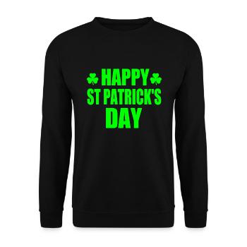 happy st patrick's day - Unisex Sweatshirt - black - Front - Alina (178cm) & Michal (187cm)