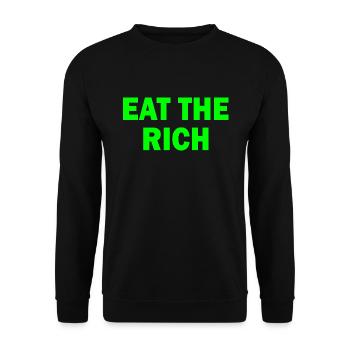 Eat the rich - Unisex Pullover - Schwarz - Vorne - Alina (178cm) & Michal (187cm)