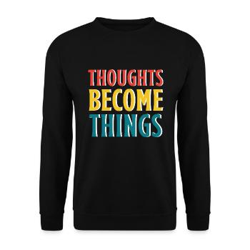 Gedanken werden Realität - Unisex Pullover - Schwarz - Vorne - Alina (178cm) & Michal (187cm)