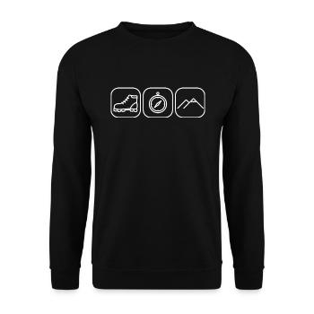 Chaussures de randonnée Boussole Paysage Montagnes Icônes - Sweat-shirt Unisexe - noir - Devant - Alina (178cm) & Michal (187cm)