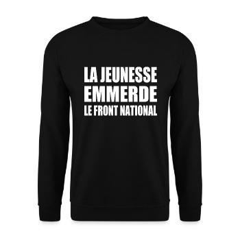 la jeunesse emmerde le front national - Sweat-shirt Unisexe - noir - Devant - Alina (178cm) & Michal (187cm)