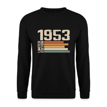 1953 Vintage - Retro 1953 Geburtstagsgeschenk 1953 - Unisex Pullover - Schwarz - Vorne - Alina (178cm) & Michal (187cm)