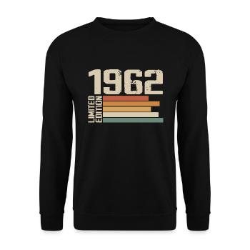 1962 Vintage - Retro 1962 Cadeau Anniversaire 1962 - Sweat-shirt Unisexe - noir - Devant - Alina (178cm) & Michal (187cm)