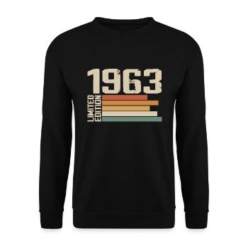 1963 Vintage - Retro 1963 Birthday Gift 1963 - Unisex Sweatshirt - black - Front - Alina (178cm) & Michal (187cm)