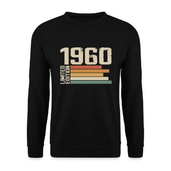 1960 Vintage - Retro 1960 Geburtstagsgeschenk 1960 - Unisex Pullover - Schwarz - Vorne - Alina (178cm) & Michal (187cm)