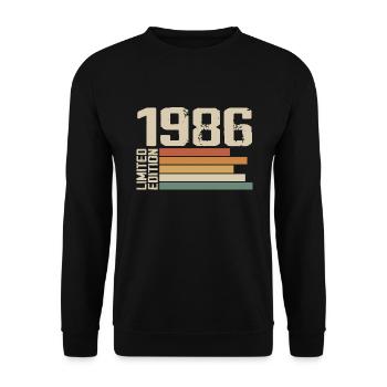 1986 Vintage - Retro 1986 Geburtstagsgeschenk 1986 - Unisex Pullover - Schwarz - Vorne - Alina (178cm) & Michal (187cm)