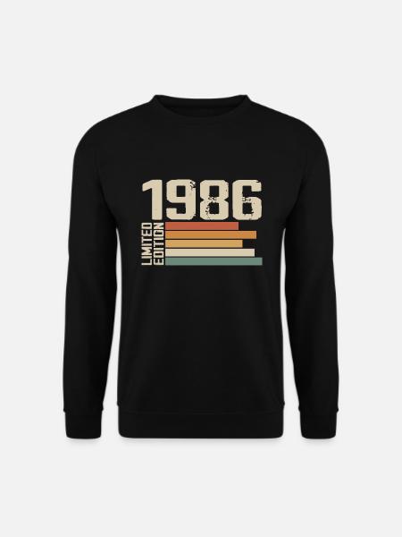 1986 Vintage - Retro 1986 Geburtstagsgeschenk 1986 - Unisex Pullover - Schwarz