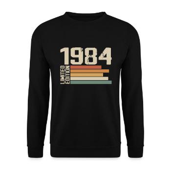 1984 Vintage - Retro 1984 Geburtstagsgeschenk 1984 - Unisex Pullover - Schwarz - Vorne - Alina (178cm) & Michal (187cm)