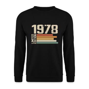1978 Vintage - Retro 1978 Cadeau Anniversaire 1978 - Sweat-shirt Unisexe - noir - Devant - Alina (178cm) & Michal (187cm)