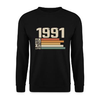 1991 Vintage - Retro 1991 Birthday Gift 1991 - Unisex Sweatshirt - black - Front - Alina (178cm) & Michal (187cm)
