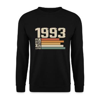 1993 Vintage - Retro 1993 Cadeau Anniversaire 1993 - Sweat-shirt Unisexe - noir - Devant - Alina (178cm) & Michal (187cm)