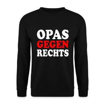 Opas gegen rechts - Unisex Pullover - Schwarz - Vorne - Alina (178cm) & Michal (187cm)