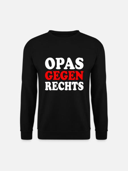 Opas gegen rechts - Unisex Pullover - Schwarz